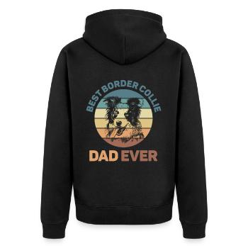 Design unique de Border Collie pour - Veste à capuche bio Premium Unisexe - noir - Dos - Nico (187cm)