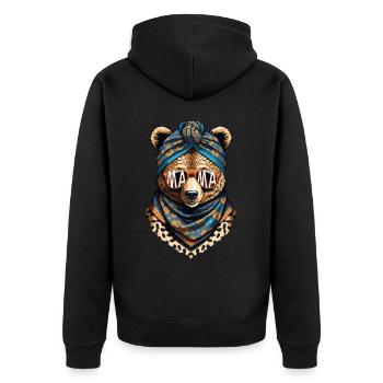 Drôle Maman Ours Mère Ours Fête des Mères - Veste à capuche bio Premium Unisexe - noir - Dos - Nico (187cm)