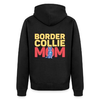 Border Collie Dad Mom Love - Unisex Premium Bio Zip Hoodie - Schwarz - Hinten - Nico (187cm)