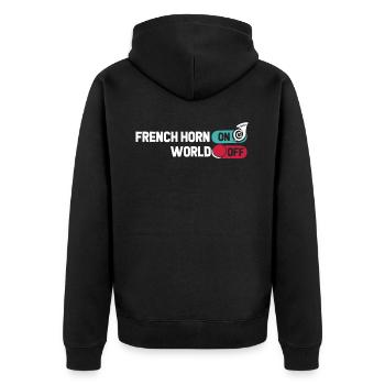Horniste Cor d’harmonie Cor d’harmonie sur World Off - Veste à capuche bio Premium Unisexe - noir - Dos - Nico (187cm)