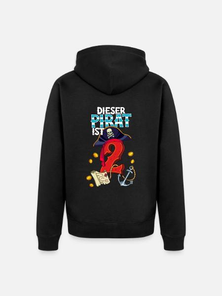 2nd Birthday Pirates - Unisex Premium Organic Zip Hoodie - black