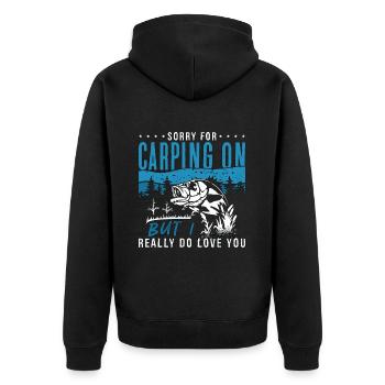 Pêche à la carpe Désolé pour Carping On Mais Pêcheur - Veste à capuche bio Premium Unisexe - noir - Dos - Nico (187cm)