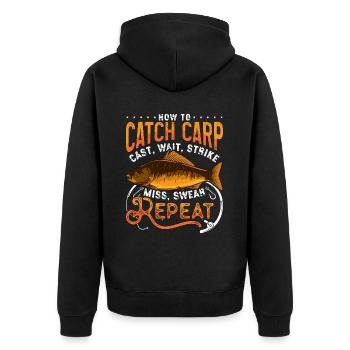 Carp Fishing How To Catch Carp Loves Sport Fishing - Unisex Premium Bio Zip Hoodie - Schwarz - Hinten - Nico (187cm)