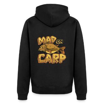 Carp Fishing Mad On Carp Fish Hunting Fisherman - Unisex Premium Bio Zip Hoodie - Schwarz - Hinten - Nico (187cm)