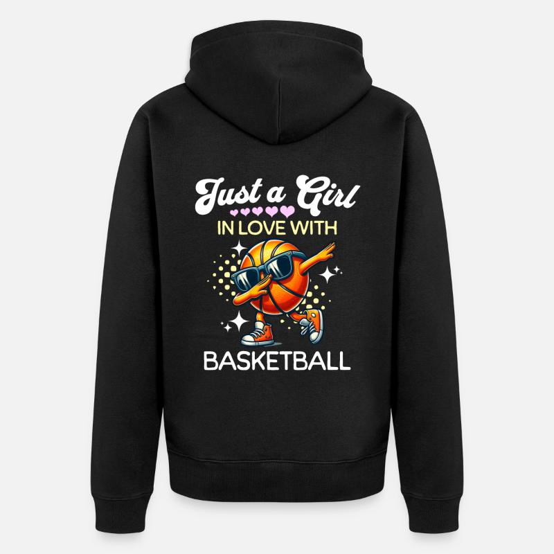 Filles de basket-ball - Veste à capuche bio Premium Unisexe - noir