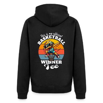 Basketball Spieler - Unisex Premium Bio Zip Hoodie - Schwarz - Hinten - Nico (187cm)