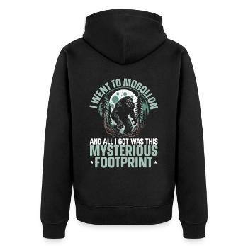 Mogollon Monster Mythical Cryptozoology Cryptid - Unisex Premium Organic Zip Hoodie - black - Back - Nico (187cm)