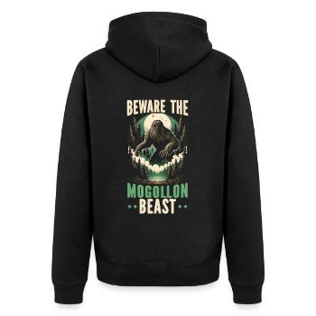 Mogollon Monster Mythical Cryptozoology Cryptid - Unisex Premium Organic Zip Hoodie - black - Back - Nico (187cm)