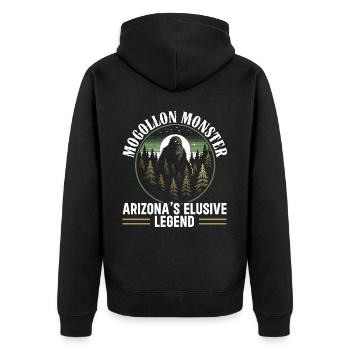 Mogollon Monster Mythical Cryptozoology Cryptid - Unisex Premium Organic Zip Hoodie - black - Back - Nico (187cm)