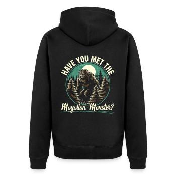 Mogollon Monster Mythical Cryptozoology Cryptid - Unisex Premium Organic Zip Hoodie - black - Back - Nico (187cm)