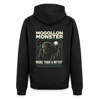 Mogollon Monster Mythical Cryptozoology Cryptid - Unisex Premium Organic Zip Hoodie - black - Back - Nico (187cm)