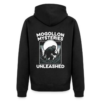 Mogollon-Monster Mythische Kryptozoologie Kryptide - Unisex Premium Bio Zip Hoodie - Schwarz - Hinten - Nico (187cm)