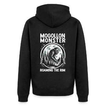 Mogollon Monster Mythical Cryptozoology Cryptid - Unisex Premium Organic Zip Hoodie - black - Back - Nico (187cm)