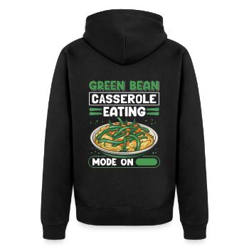 Cadeau de casserole de haricots verts - Veste à capuche bio Premium Unisexe - noir - Dos - Nico (187cm)