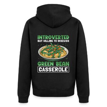 Cadeau de casserole de haricots verts - Veste à capuche bio Premium Unisexe - noir - Dos - Nico (187cm)