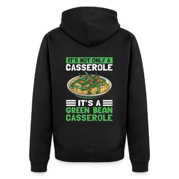 Cadeau de casserole de haricots verts - Veste à capuche bio Premium Unisexe - noir - Dos - Nico (187cm)