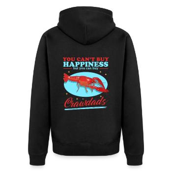 Flusskrebs Edelkrebs Meeresfrüchte Geschenk - Unisex Premium Bio Zip Hoodie - Schwarz - Hinten - Nico (187cm)