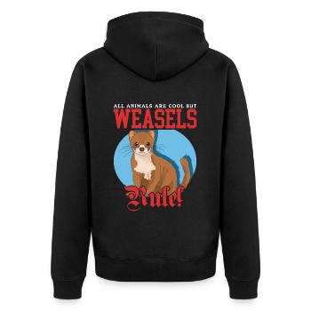 Weasel Mouse Weasel Hermännchen Gift - Unisex Premium Organic Zip Hoodie - black - Back - Nico (187cm)