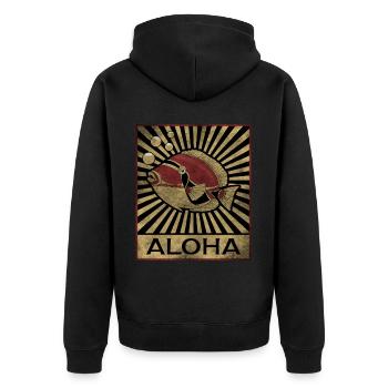 Humuhumunukunukuapua'a Hawaiian Reef Pusher - Unisex Premium Organic Zip Hoodie - black - Back - Nico (187cm)