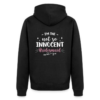 Junggesellin Jungesellinnenabschied Braut - Unisex Premium Bio Zip Hoodie - Schwarz - Hinten - Nico (187cm)