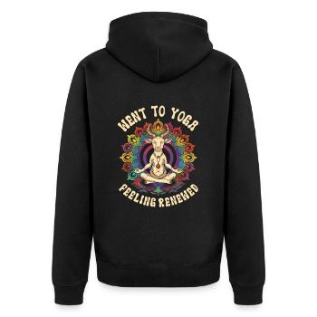 Goat yoga meditation, yoga class, yoga - Unisex Premium Organic Zip Hoodie - black - Back - Nico (187cm)