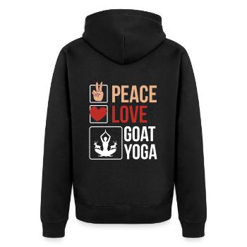Goat yoga meditation, yoga class, yoga - Unisex Premium Organic Zip Hoodie - black - Back - Nico (187cm)