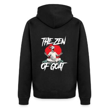 Goat yoga meditation, yoga class, yoga - Unisex Premium Organic Zip Hoodie - black - Back - Nico (187cm)