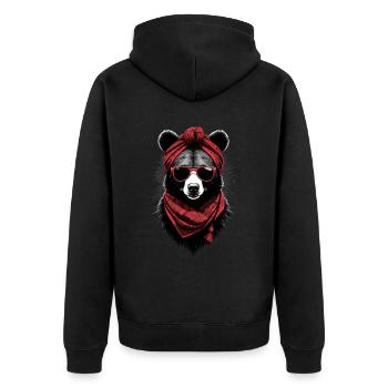Drôle Maman Ours Mère Ours Ours Amoureux de l’Ours - Veste à capuche bio Premium Unisexe - noir - Dos - Nico (187cm)