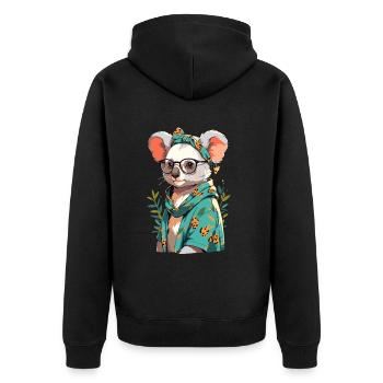 Drôle Koala Maman Mignon Koala Ours Amour - Veste à capuche bio Premium Unisexe - noir - Dos - Nico (187cm)