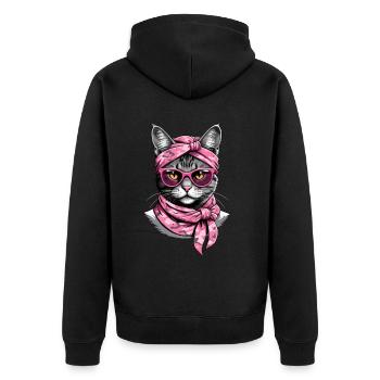 Cute Cat Mom Cat Lover Mom Style - Unisex Premium Organic Zip Hoodie - black - Back - Nico (187cm)