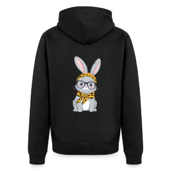 Maman Lapin Mignon Lapin Maman Mignon Lapin de Pâques - Veste à capuche bio Premium Unisexe - noir - Dos - Nico (187cm)