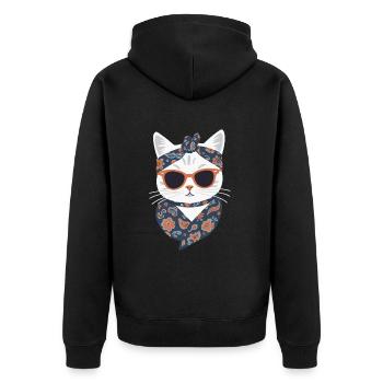 Cute Cat Mom Cat Lover Mom Style - Unisex Premium Organic Zip Hoodie - black - Back - Nico (187cm)