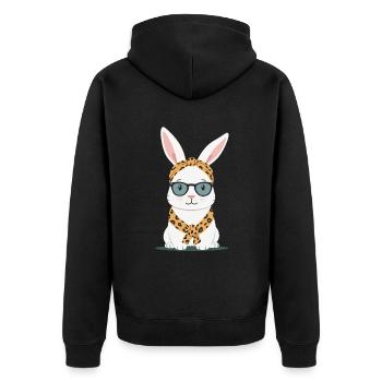 Maman Lapin Mignon Lapin Maman Mignon Lapin de Pâques - Veste à capuche bio Premium Unisexe - noir - Dos - Nico (187cm)