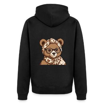 Lustiger Mama Bär Mutter Bärin Bärenliebhaber - Unisex Premium Bio Zip Hoodie - Schwarz - Hinten - Nico (187cm)