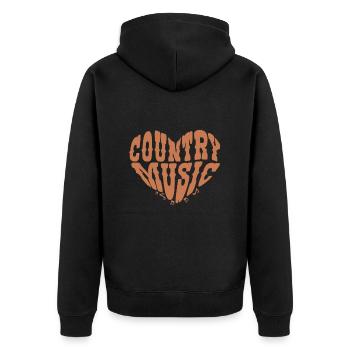 Country Music Countrymusic Geschenk - Unisex Premium Bio Zip Hoodie - Schwarz - Hinten - Nico (187cm)