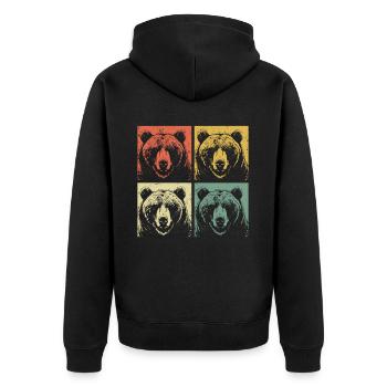 Grizzli Ours brun - Veste à capuche bio Premium Unisexe - noir - Dos - Nico (187cm)