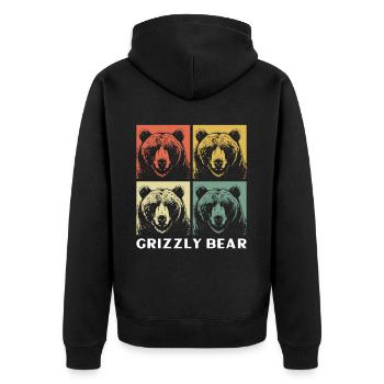 Grizzli Ours brun - Veste à capuche bio Premium Unisexe - noir - Dos - Nico (187cm)
