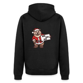 Grizzly Bear Christmas Brown Bear - Unisex Premium Organic Zip Hoodie - black - Back - Nico (187cm)