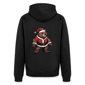 Grizzly Bear Christmas Brown Bear - Unisex Premium Organic Zip Hoodie - black - Back - Nico (187cm)