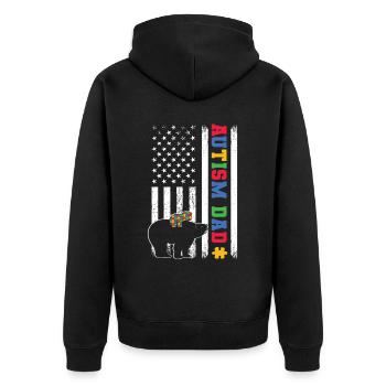 Journée de sensibilisation des pères autistes autistes cadeau - Veste à capuche bio Premium Unisexe - noir - Dos - Nico (187cm)