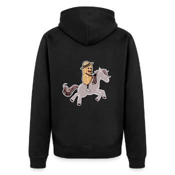 Cacahuète chevaux cavalier cavalier écrou - Veste à capuche bio Premium Unisexe - noir - Dos - Nico (187cm)