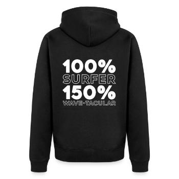 Surfer Surfen - Unisex Premium Bio Zip Hoodie - Schwarz - Hinten - Nico (187cm)
