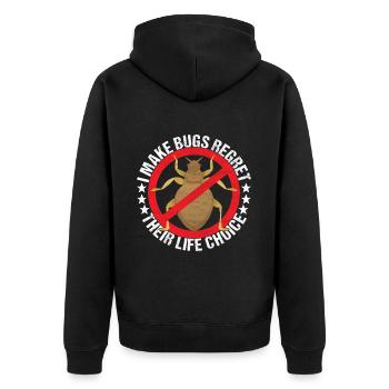 Schädlingsbekämpfung Kammerjäger - Unisex Premium Bio Zip Hoodie - Schwarz - Hinten - Nico (187cm)