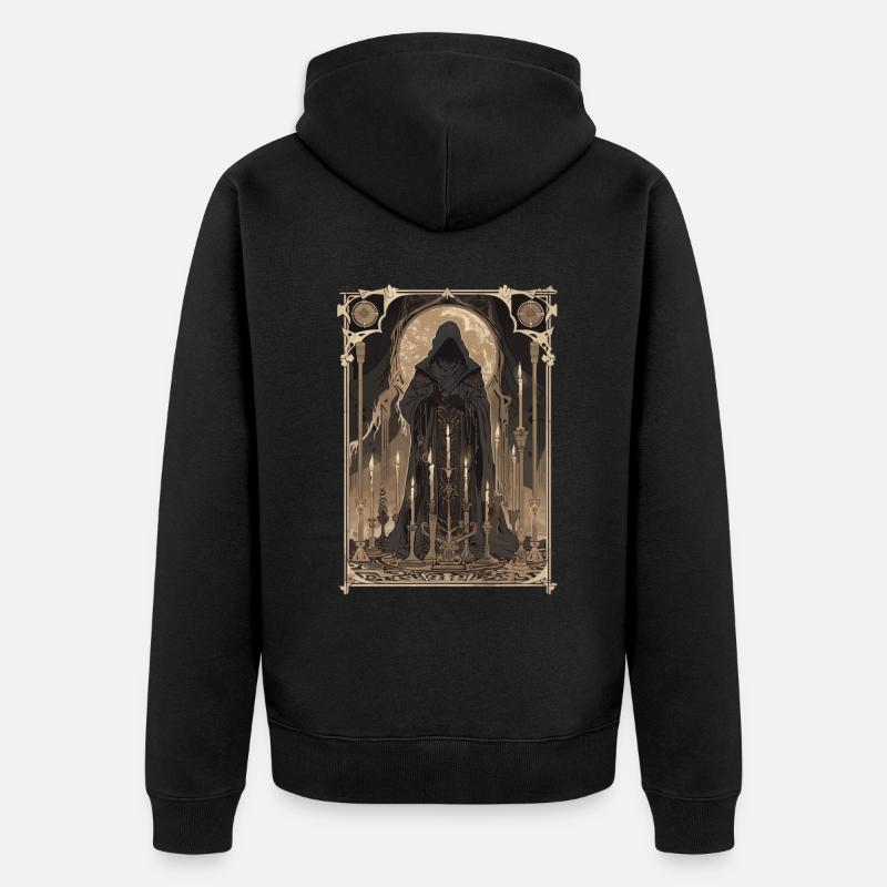 Le Tarot du Magicien - Veste à capuche bio Premium Unisexe - noir