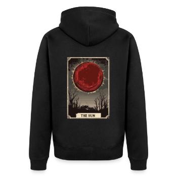 Die Sonne Tarot - Unisex Premium Bio Zip Hoodie - Schwarz - Hinten - Nico (187cm)