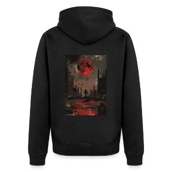 Die Zehn der Kelche Tarot - Unisex Premium Bio Zip Hoodie - Schwarz - Hinten - Nico (187cm)