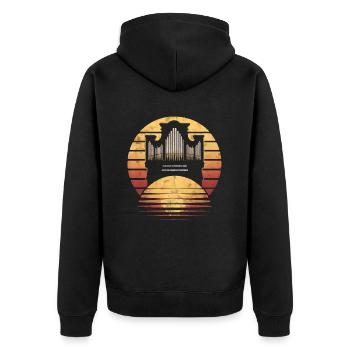 Cadeau d’orgue à tuyaux - Veste à capuche bio Premium Unisexe - noir - Dos - Nico (187cm)