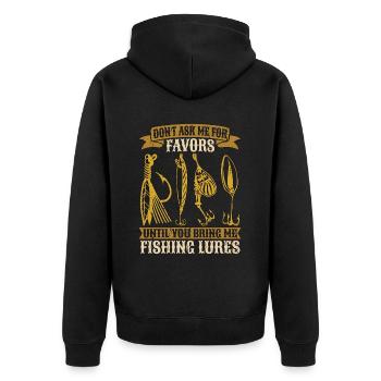 Pêche à la mouche Ne me demandez pas de faveurs jusqu’à la chasse au poisson - Veste à capuche bio Premium Unisexe - noir - Dos - Nico (187cm)