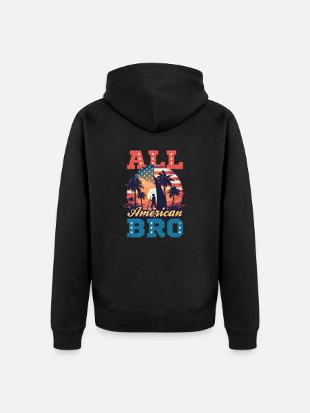 Windsurfing All American Bro - Unisex Premium Organic Zip Hoodie - black