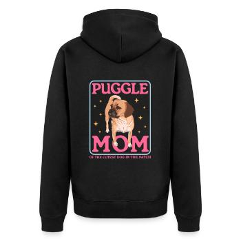Puggle Mom Dog Owner Dog Mom Gift - Unisex Premium Organic Zip Hoodie - black - Back - Nico (187cm)